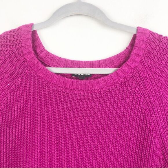 EXPRESS | Magenta Pink Crewneck Tunic Length Sweater Women’s Size Medium - Picture 4 of 9